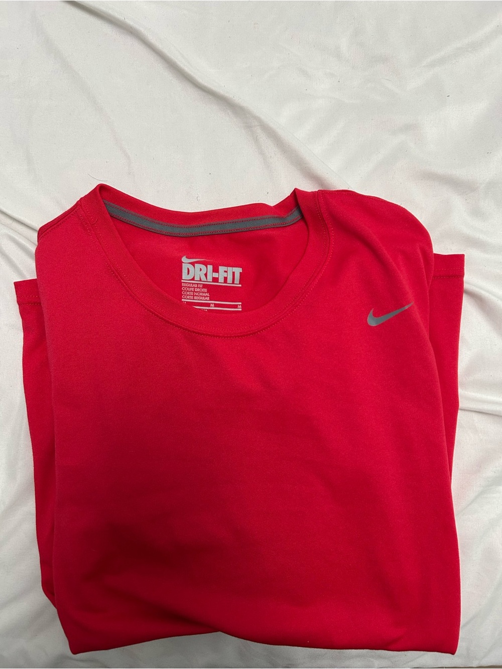 Nike Red Dri-FIT Performance Tee with Silver Accents
